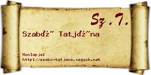 Szabó Tatjána névjegykártya