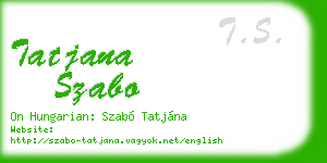 tatjana szabo business card