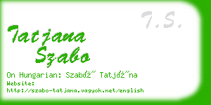 tatjana szabo business card